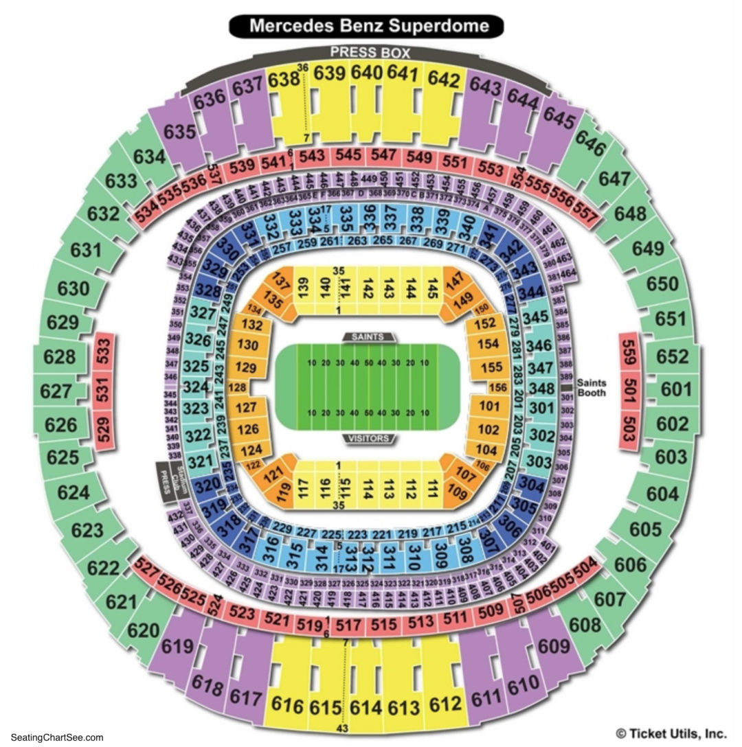 Saints Dome Seating Chart